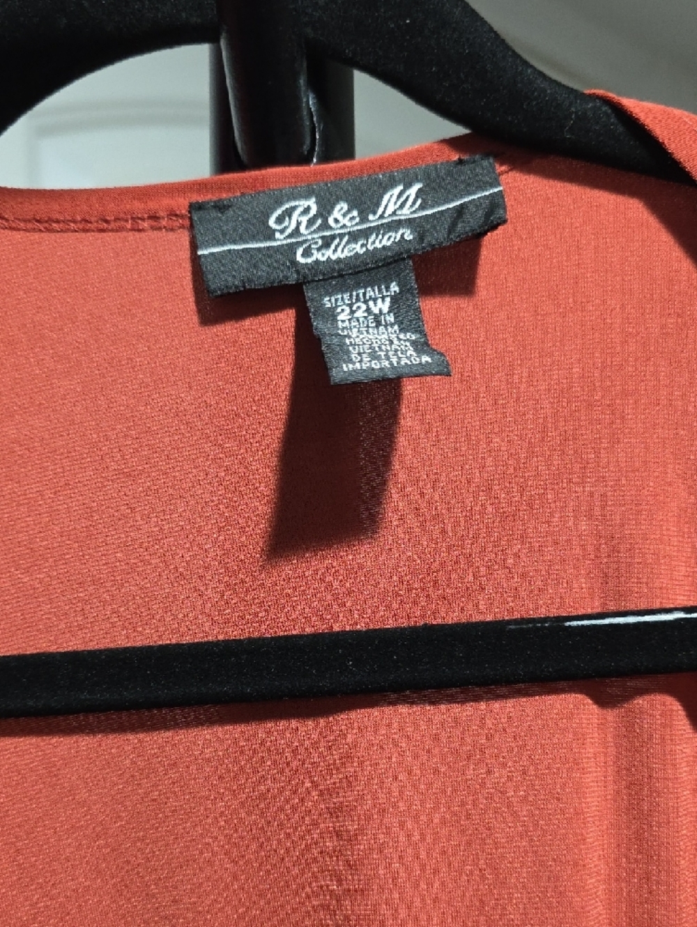 R & M Collection Open Front Draped Cardigan - Burnt Orange - Picture 2 of 4